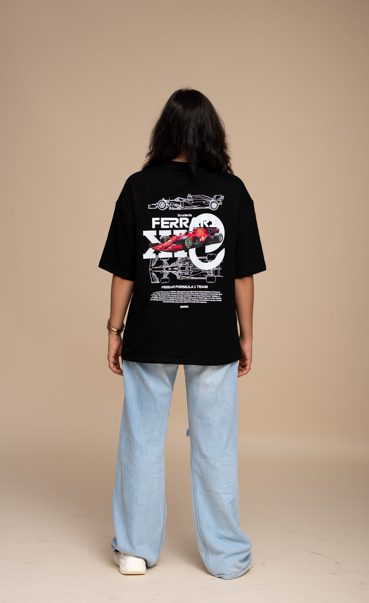 F1 Ferrari Black Boxy fit T-shirt