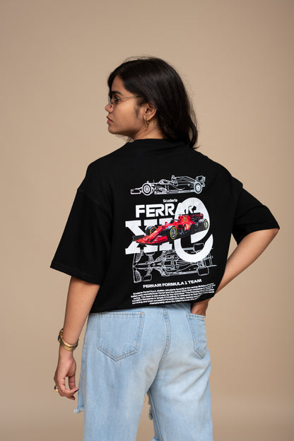 F1 Ferrari Black Boxy fit T-shirt