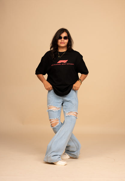 F1 Ferrari Black Boxy fit T-shirt