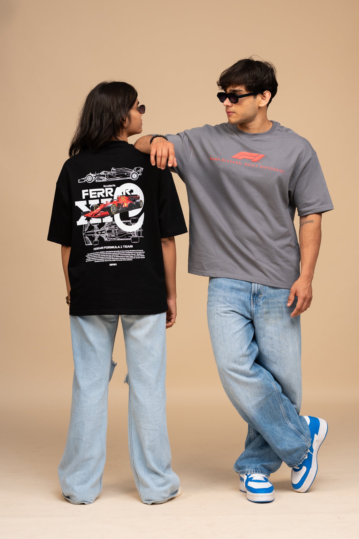 F1 Ferrari Black Boxy fit T-shirt