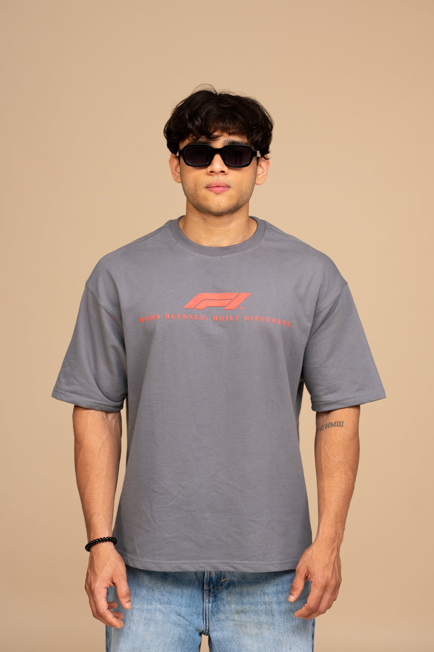 F1 Ferrari Gray Boxy Fit T-shirt