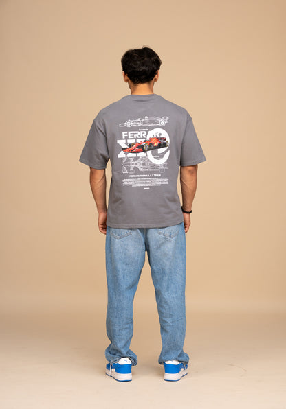 F1 Ferrari Gray Boxy Fit T-shirt