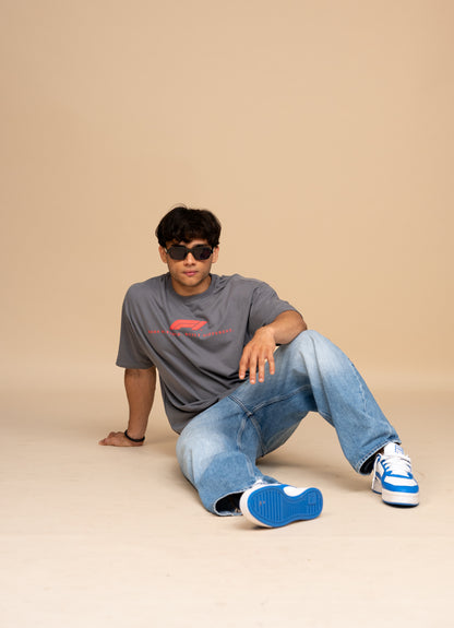 F1 Ferrari Gray Boxy Fit T-shirt