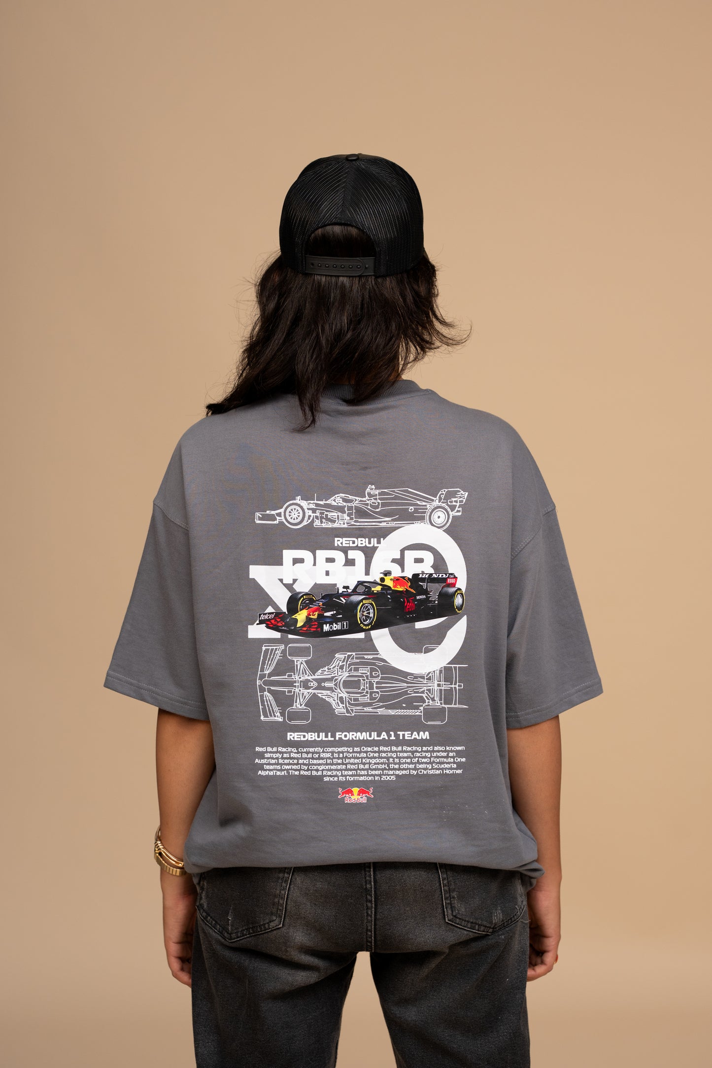 F1 RB16B Gray Boxy Fit T-shirt
