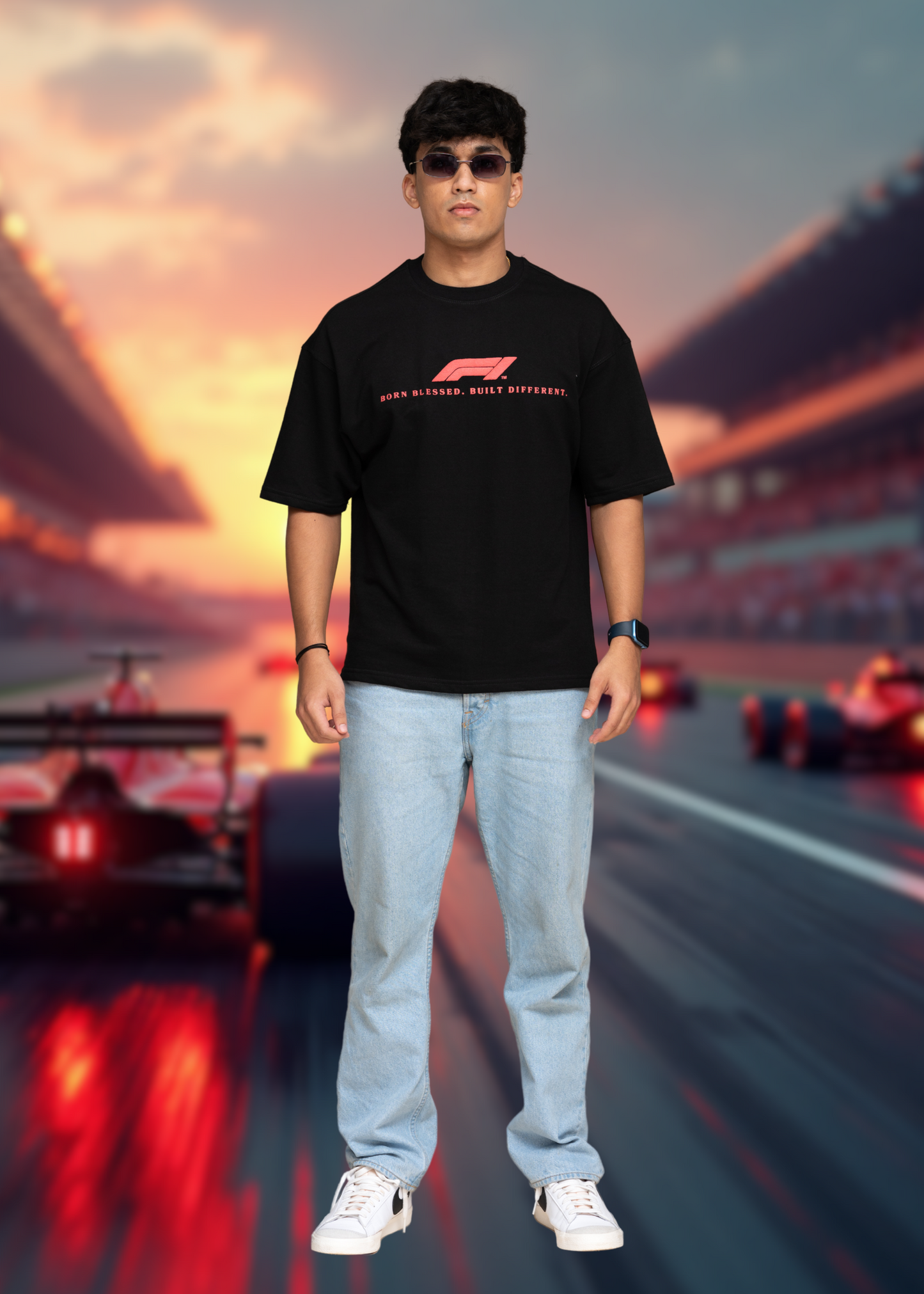 F1 Ferrari Black Boxy fit T-shirt