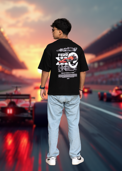 F1 Ferrari Black Boxy fit T-shirt