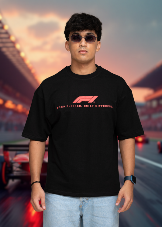 F1 Ferrari Black Boxy fit T-shirt